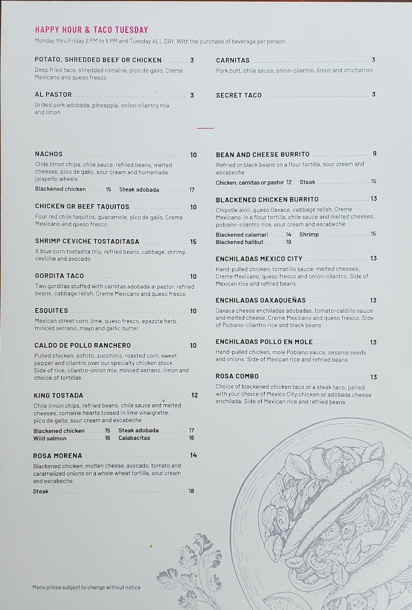 Taco Rosa Menu - Image 3